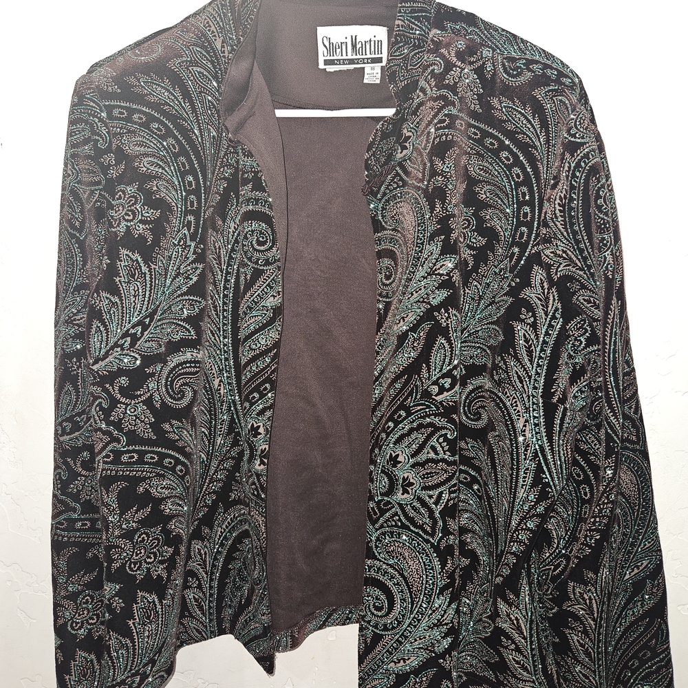 Sheri Martin Women's Paisley Jacket - Black and Teal